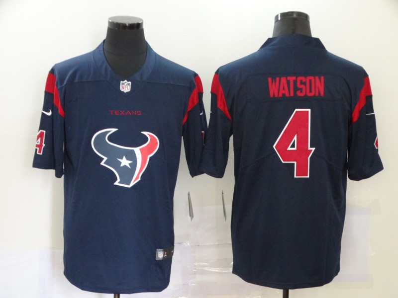 Men Houston Texans 4 Watson Blue logo Nike Vapor Untouchable Limited NFL Jersey